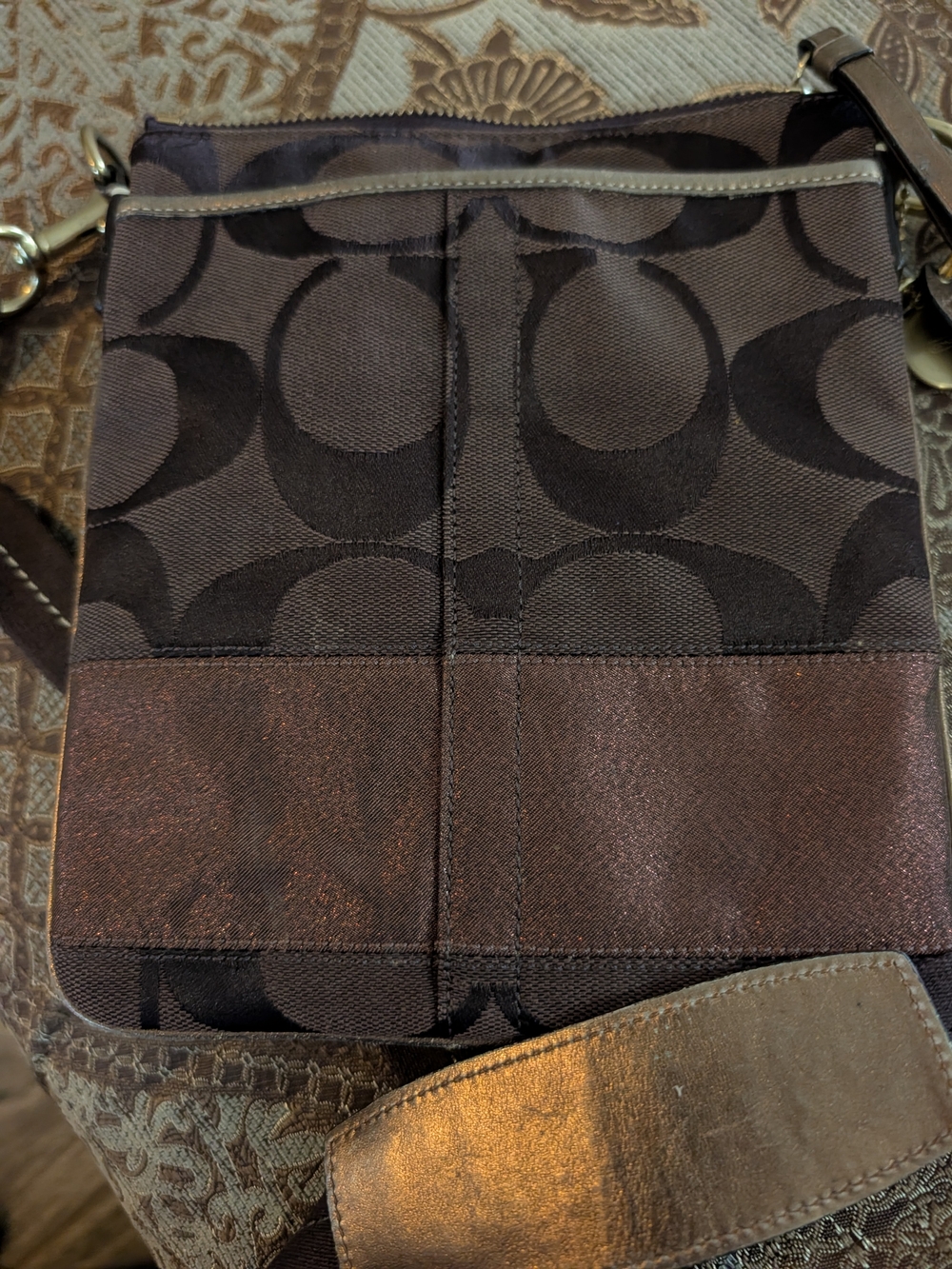 Coach Brown Signature Canvas Crossbody Bag - Picture 2 of 6